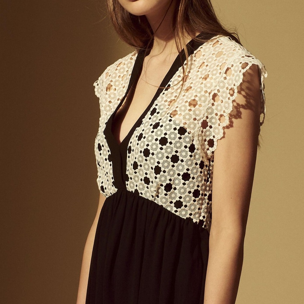 Sandro Paris Black and White Dress